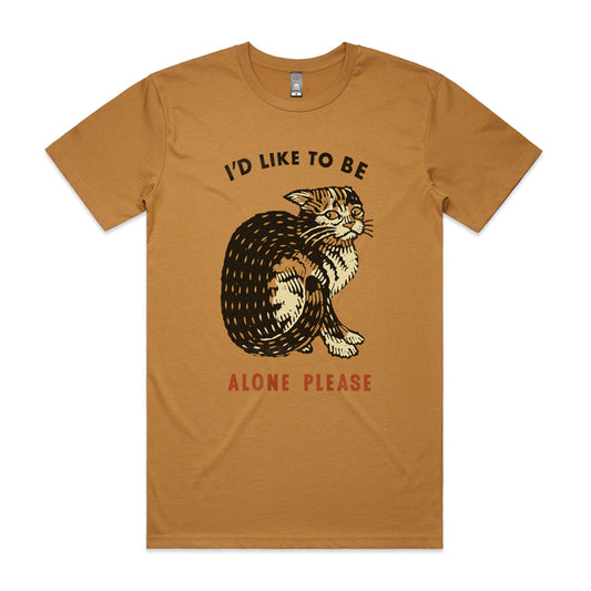 Alone Please T Shirt - Camel RZA